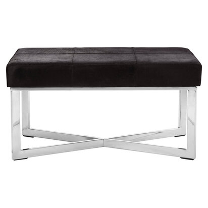 Kensington Townhouse Black Hair On Leather Leather Bench
