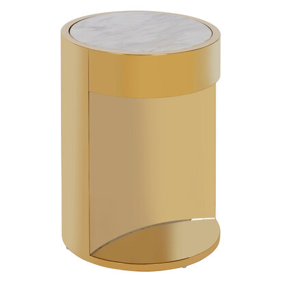 Carlox Gold and Marble Effect Round Side Table