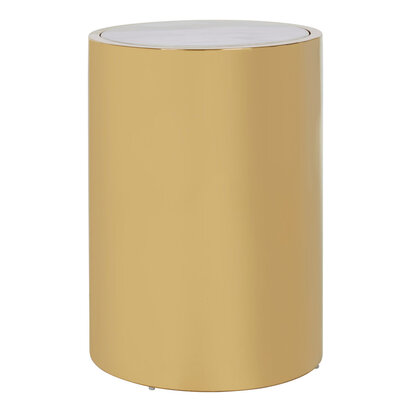 Eloana Gold and Marble Effect Round Side Table