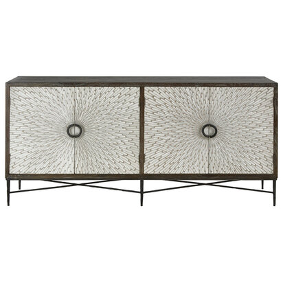 Milan 4 Door Recycled Elm Wood Sideboard