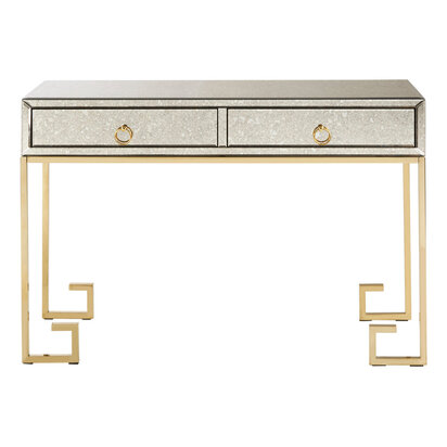 Rieti Antique Mirror and Gold Console Table