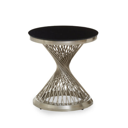 Anzio Hourglass Side Table with Silver Base