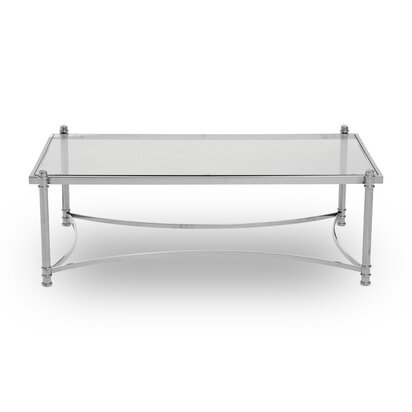 Ackley Silver Coffee Table with Clear Glass
