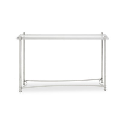Ackley Silver Console Table with Clear Glass