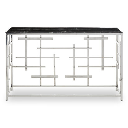 Dariton Black Marble Console Table