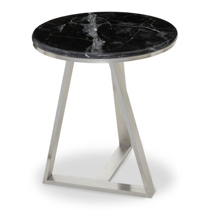 Wesihurst Round Side Table With Black Marble Top