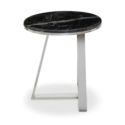 Wesihurst Round Side Table With Black Marble Top