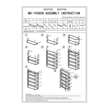 Allessi 5 Shelf Unit In Silver Metal and Black Frame