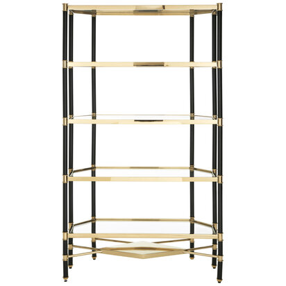 Kenowcombe Champagne Finish and Black Frame 5 Tier Shelf Unit