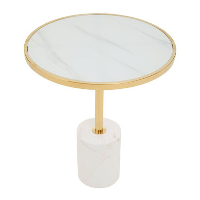 Oria White Marble End Table