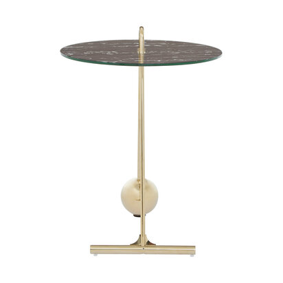 Elewick Black Marble Effect Top End Table