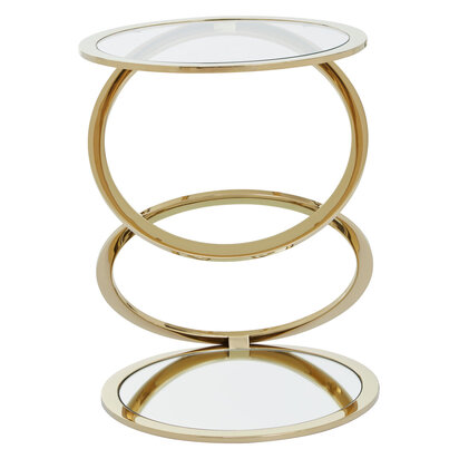 Oria Clear Glass End Table With Warm Metallic Frame