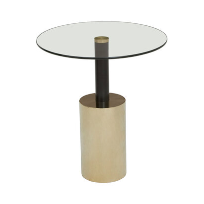 Oria End Table With Warm Metallic Base