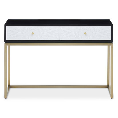 Dumas Black and White Console Table with Drawers