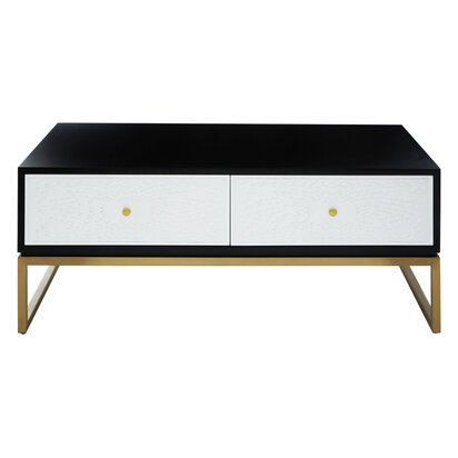 Dumas Black and White Four Drawer Coffee Table