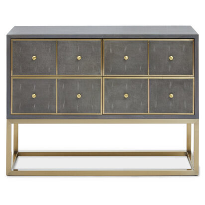 Deskey Grey Shagreen Effect Four Drawer Console Table