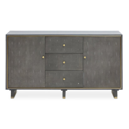 Deskey Grey Shagreen Effect Three Drawer Sideboard