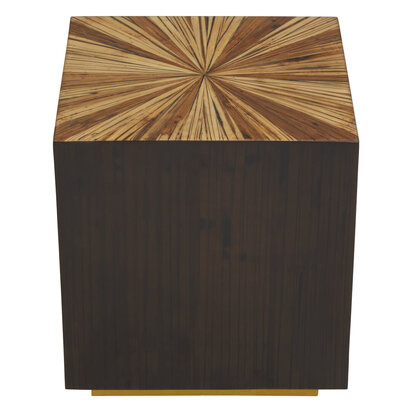 Theobury Ebony Bamboo Square Side Table