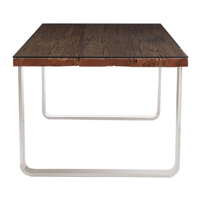 Brieton Recycled Natural Wood Dining Table with Curved Legs