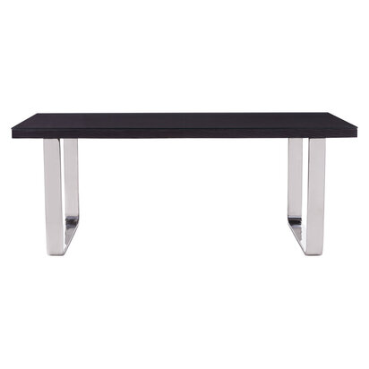 Kerala Large Black Pinewood and Glass Dining Table