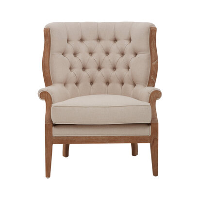 Cabra Cream Chair with Tufted Back