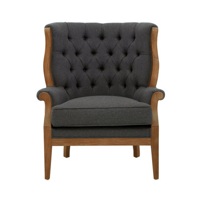 Cabra Graphite Grey Chair with Tufted Back