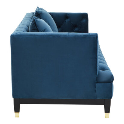 Alerridge Navy Fabric Modern Chesterfield 2 Seat Sofa
