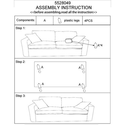 Valensole 2 Seat Grey Sofa