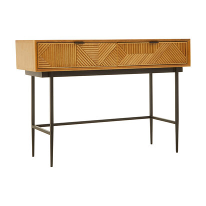 Jakara Natural Finish Console Table with 2 Drawers