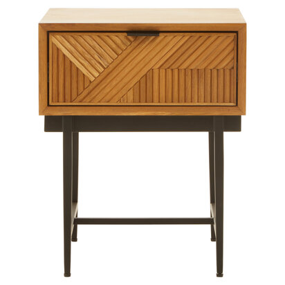 Jakara Natural Finish Side Table with 1 Drawer