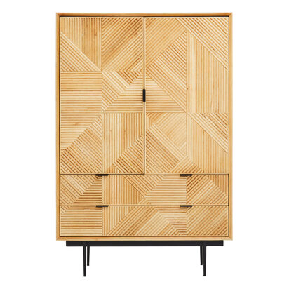 Jakara Natural Finish Cabinet with Drawers