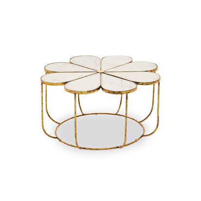 Rabia Petal Coffee Table With Marble Top