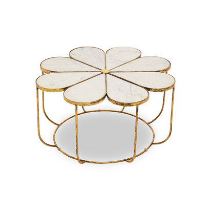Rabia Petal Coffee Table With Marble Top