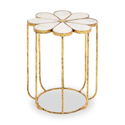 Briendale Petal Side Table With Marble Top
