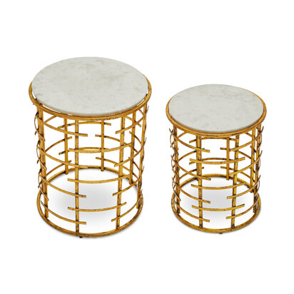 Briendale Set Of 2 Round Tables With Marble Top