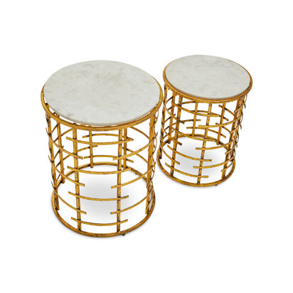 Briendale Set Of 2 Round Tables With Marble Top