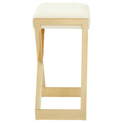 Talonton Ivory And Gold Finish Bar Stool
