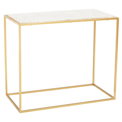 Soleyana Marble and Gold Finish Console Table