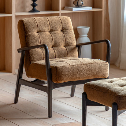 Crandale Armchair Ochre Faux Sheepskin