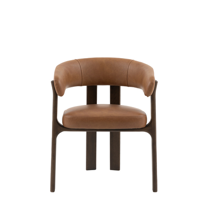 Glenbridge Dining Chair Brown Leather