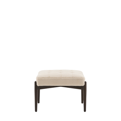 Crandale Footstool Cream Faux Sheepskin