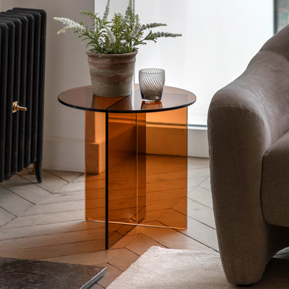 Hadwick Glass Side Table Bronze