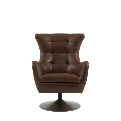 Tarporley Swivel Chair Brown Leather