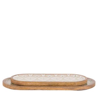 Brindle Wooden Serving Trays Set of 2