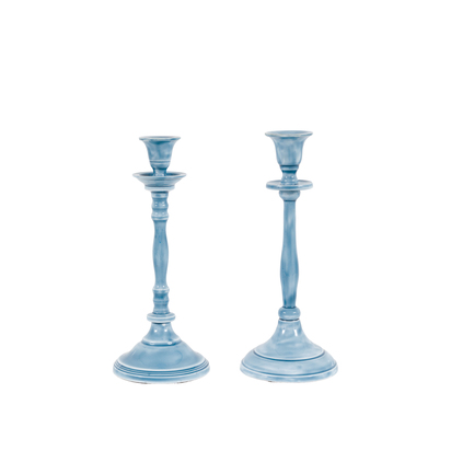 Thea Candlesticks Blue Set of 2