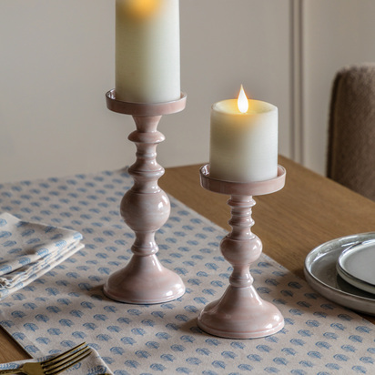 Bramley Candlesticks Pink Set of 2