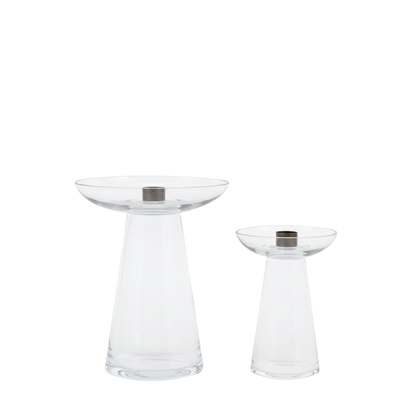 Sutton Glass Candle Holder Clear Set of 2