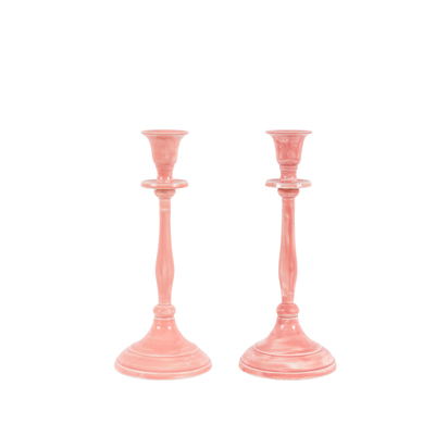 Sutton Candlesticks Pink Set of 2