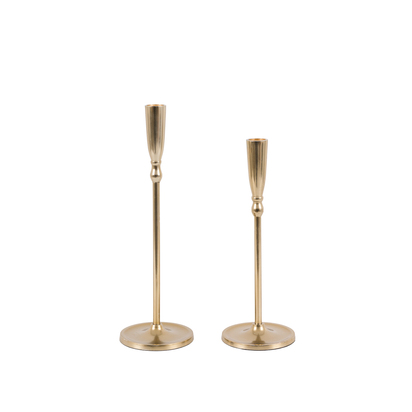 Studio Ortillo Candle Stick Brushed Gold Set of 2