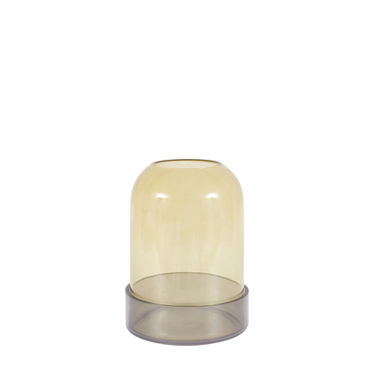 Ashford Smoked Candle Holder Green  - Small